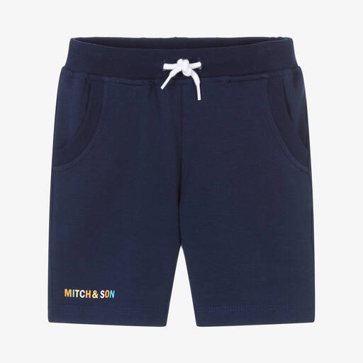Mitch & Son-Boys Navy Blue Cotton Shorts | Childrensalon Outlet