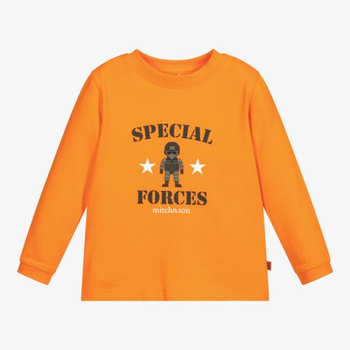 Mitch & Son-Оранжевый хлопковый топ для мальчиков | Childrensalon Outlet