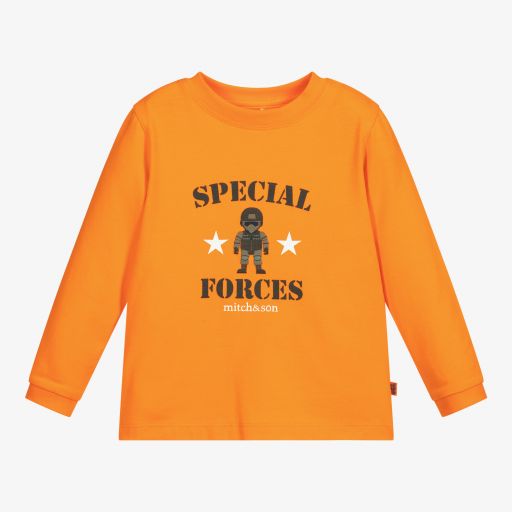 Mitch & Son-Boys Orange Cotton Top | Childrensalon Outlet