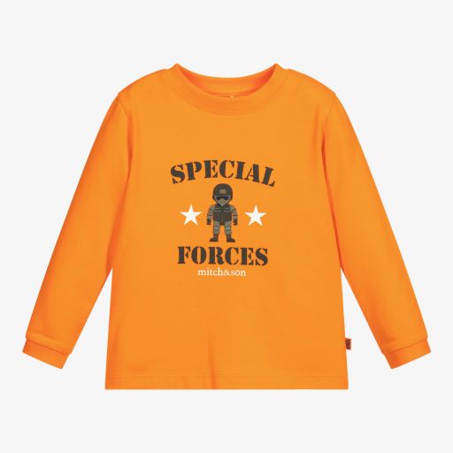 Mitch & Son-Boys Orange Cotton Top | Childrensalon Outlet