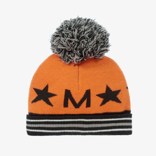 Mitch & Son-Boys Orange & Grey Knitted Hat | Childrensalon Outlet