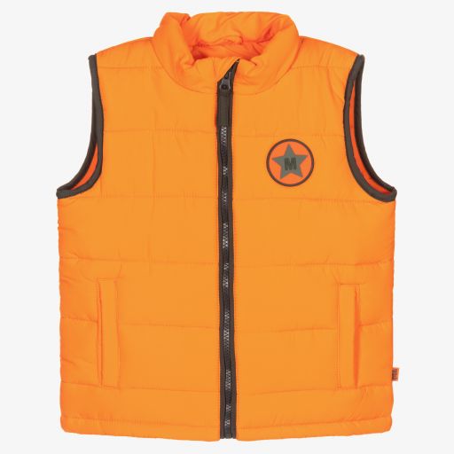 Mitch & Son-Boys Orange Puffer Gilet | Childrensalon Outlet