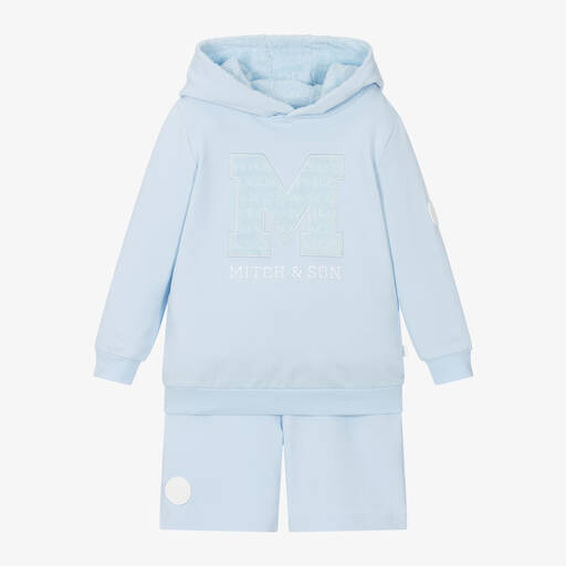 Mitch & Son-Boys Pale Blue Cotton Shorts Set | Childrensalon Outlet