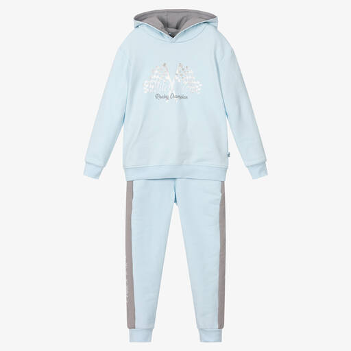 Mitch & Son-Boys Pale Blue Hooded Tracksuit | Childrensalon Outlet