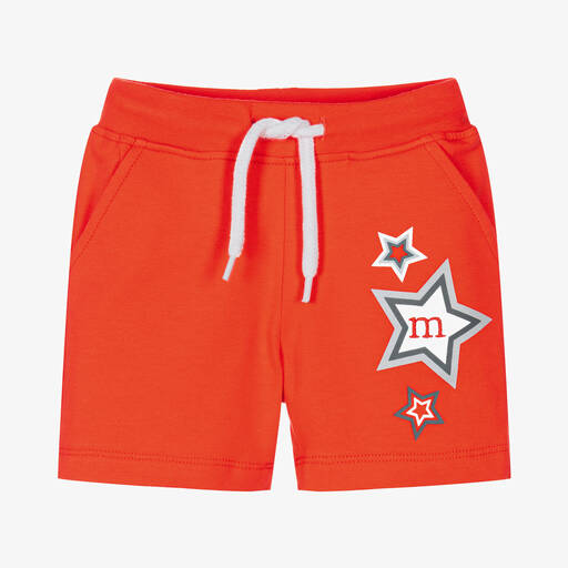 Mitch & Son-Boys Red Cotton Logo Shorts | Childrensalon Outlet