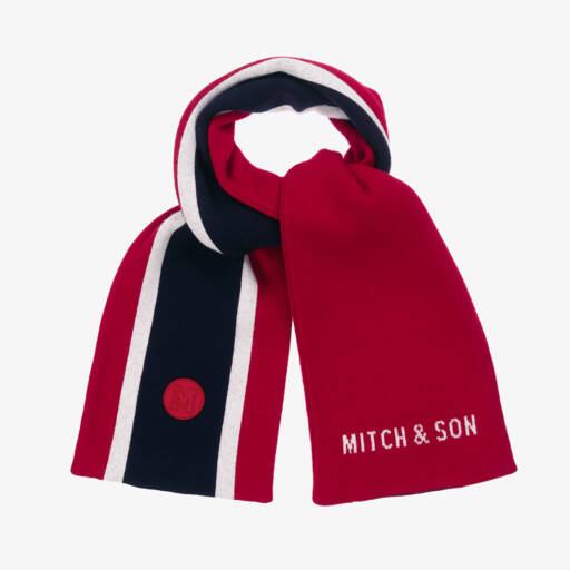 Mitch & Son-Boys Reversible Red Stripe Scarf | Childrensalon Outlet