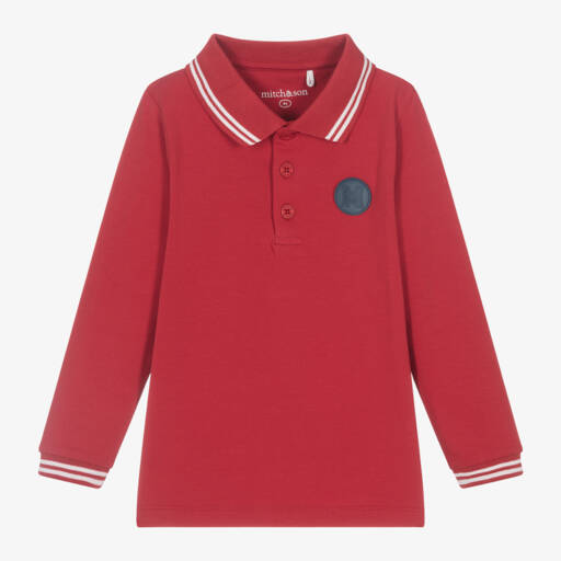 Mitch & Son-Boys Scarlet Cotton Jersey Polo | Childrensalon Outlet