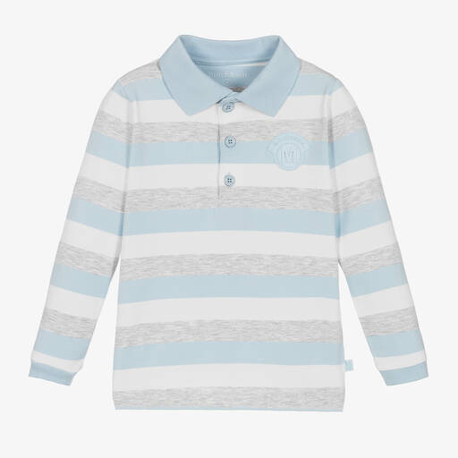 Mitch & Son-Boys Striped Cotton Jersey Polo Top | Childrensalon Outlet