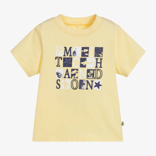 Mitch & Son-Boys Yellow Cotton T-Shirt | Childrensalon Outlet