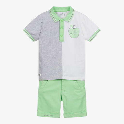 Mitch & Son-Комплект зеленого и белого цвета с шортами | Childrensalon Outlet