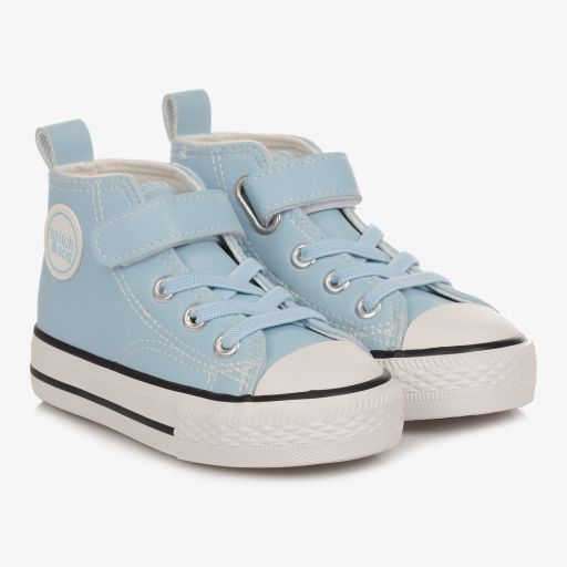 Mitch & Son-Pale Blue High-Top Trainers | Childrensalon Outlet