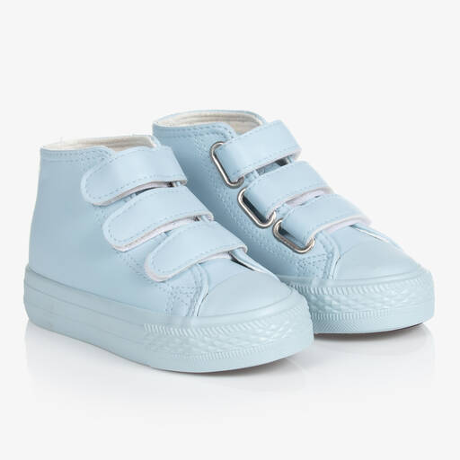 Mitch & Son-Pale Blue High-Top Trainers | Childrensalon Outlet