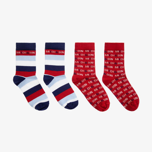 Mitch & Son-Red & Blue Socks (2 Pack) | Childrensalon Outlet