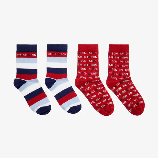 Mitch & Son-Chaussettes rouges et bleues (lot de 2) | Childrensalon Outlet