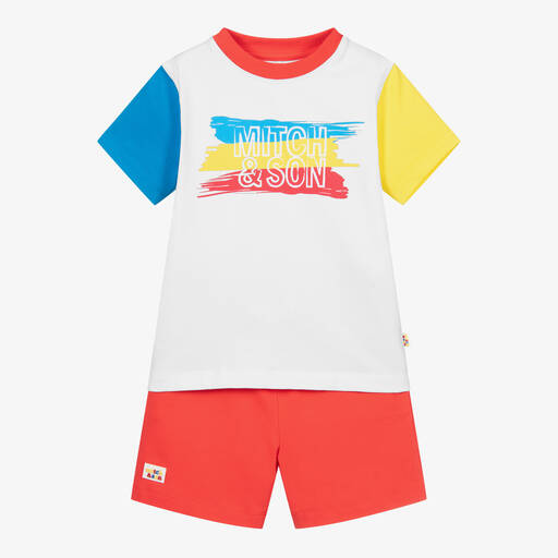 Mitch & Son-Комплект красного и белого цвета с шортами | Childrensalon Outlet