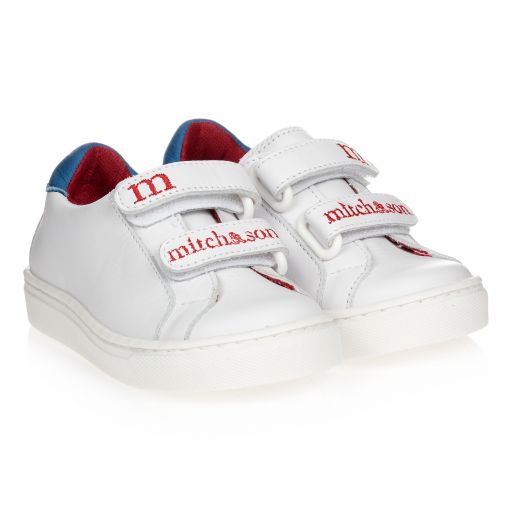 Mitch & Son-Sneaker mit Logo in Weiß und Blau | Childrensalon Outlet