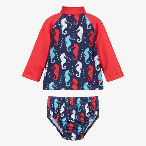 Mitty James-Ensemble short de natation bleu et rouge bébé garçon | Childrensalon Outlet