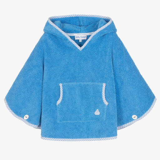 Mitty James-Blue Cotton Towelling Poncho | Childrensalon Outlet