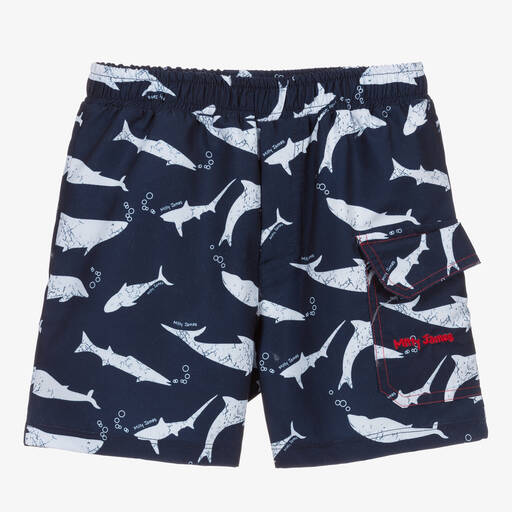 Mitty James-Boys Blue Shark Swim Shorts (UPF 50+) | Childrensalon Outlet