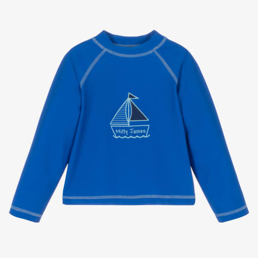 Mitty James-Boys Blue Sun Guard Swim Shirt | Childrensalon Outlet