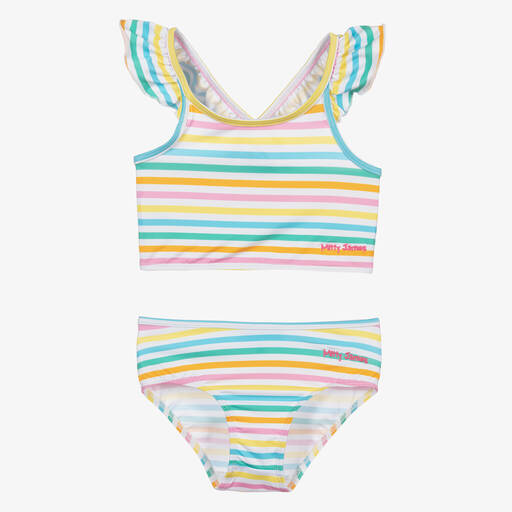 Mitty James-Girls Green Striped Tankini (UPF 50+) | Childrensalon Outlet