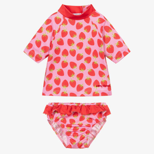 Mitty James-Girls Pink Berry Print Swim Set | Childrensalon Outlet