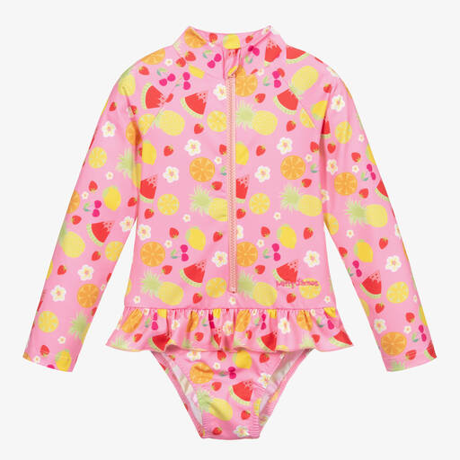 Mitty James-Розовый купальник с фруктами для девочек (UPF50+) | Childrensalon Outlet