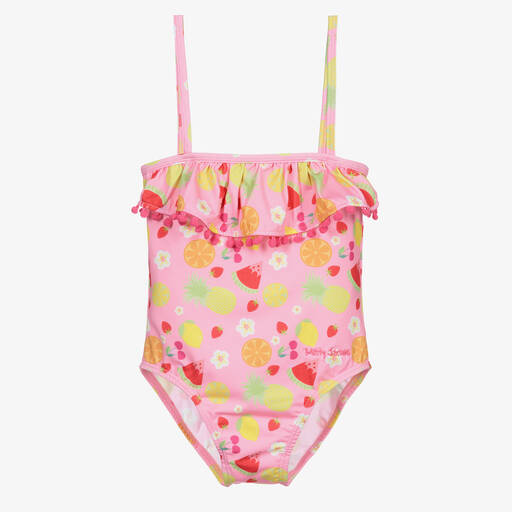 Mitty James-Girls Pink Fruits & Flowers Swimsuit (UPF 50+) | Childrensalon Outlet