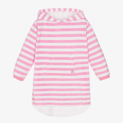 Mitty James-Girls Pink Striped Towelling Robe | Childrensalon Outlet