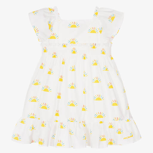 Mitty James-Girls White Cotton Sunshine Dress | Childrensalon Outlet