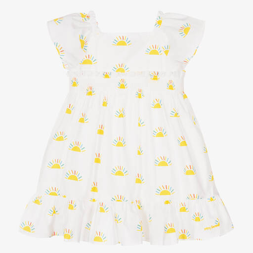 Mitty James-Белое хлопковое платье с солнышками для девочек | Childrensalon Outlet