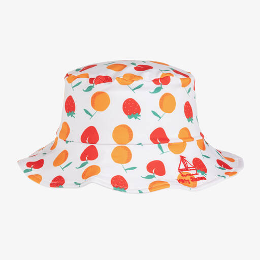 Mitty James-قبعة ستايل باكيت جيرسي لون أبيض و برتقالي للبنات | Childrensalon Outlet