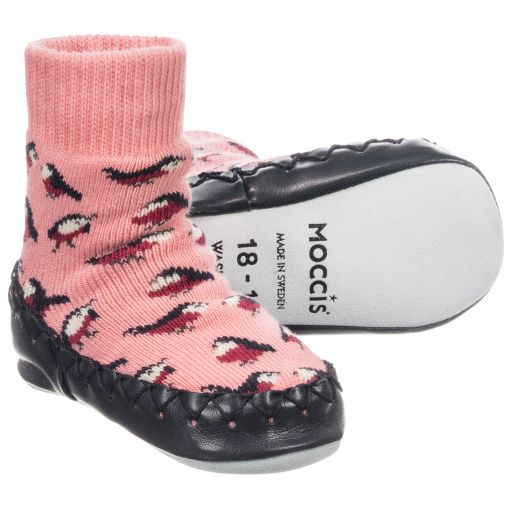 Moccis-Pink Slipper Socks | Childrensalon Outlet