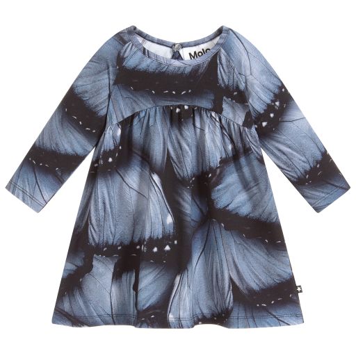 Molo-Baby Girls Blue Cotton Dress | Childrensalon Outlet