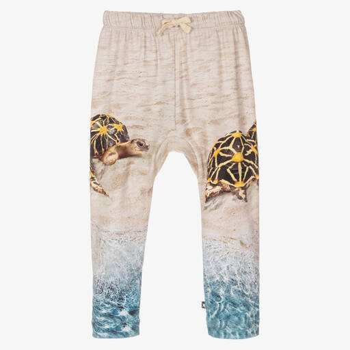 Molo-Beige Cotton Turtle Leggings | Childrensalon Outlet