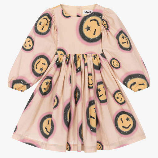 Molo-Beige Organic Cotton Dress | Childrensalon Outlet