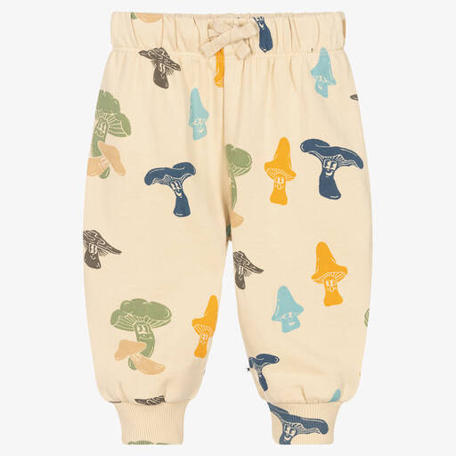 Molo-Beige Organic Cotton Mushroom Joggers | Childrensalon Outlet