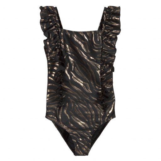Molo-Black & Gold Swimsuit (UPF50+) | Childrensalon Outlet