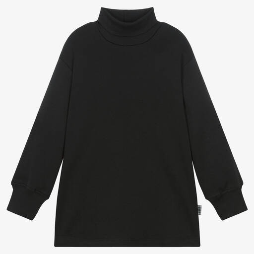 Molo-Black Organic Cotton Jersey Rollneck Top | Childrensalon Outlet