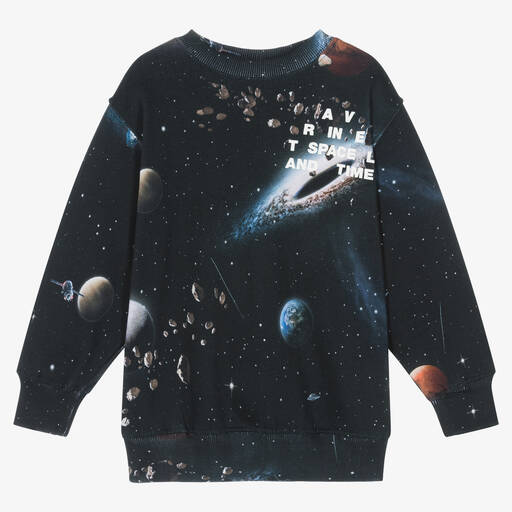 Molo-Schwarzes Weltraum-Bio-Sweatshirt | Childrensalon Outlet