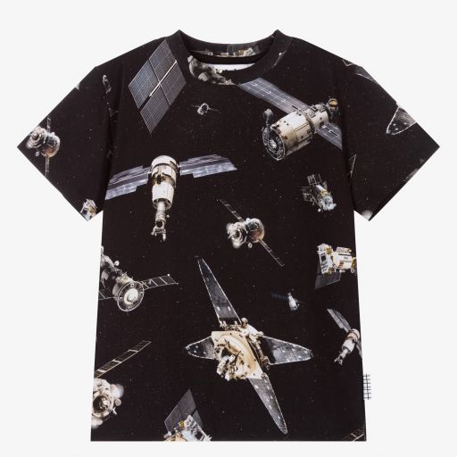 Molo-Black Organic Cotton T-Shirt | Childrensalon Outlet