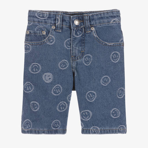 Molo-Blaue Happy Face Jeans-Shorts | Childrensalon Outlet
