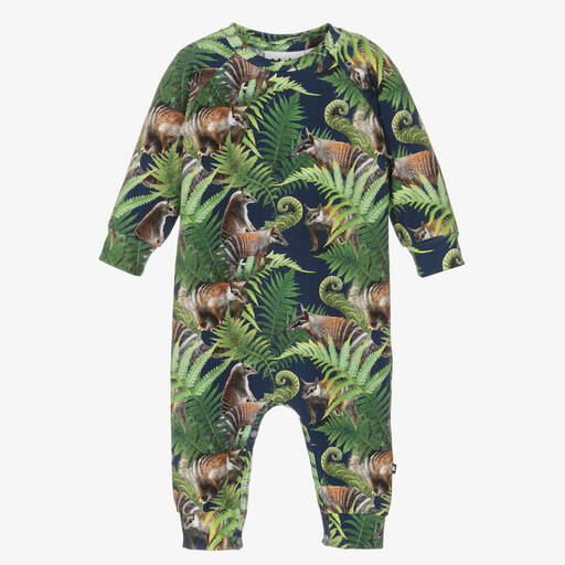 Molo-Blue Organic Cotton Baby Romper | Childrensalon Outlet