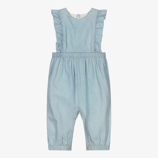 Molo-Blue Organic Cotton Jumpsuit | Childrensalon Outlet