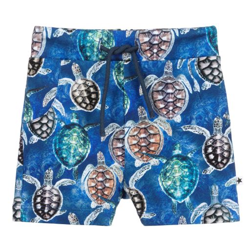 Molo-Blaue Jersey-Shorts mit Schildkröten | Childrensalon Outlet