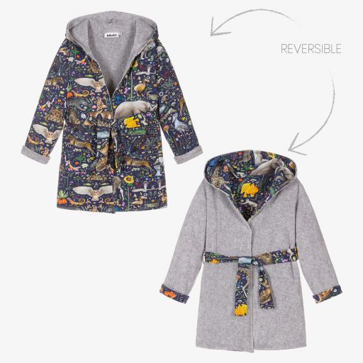 Molo-Blue Wildlife Dressing Gown | Childrensalon Outlet