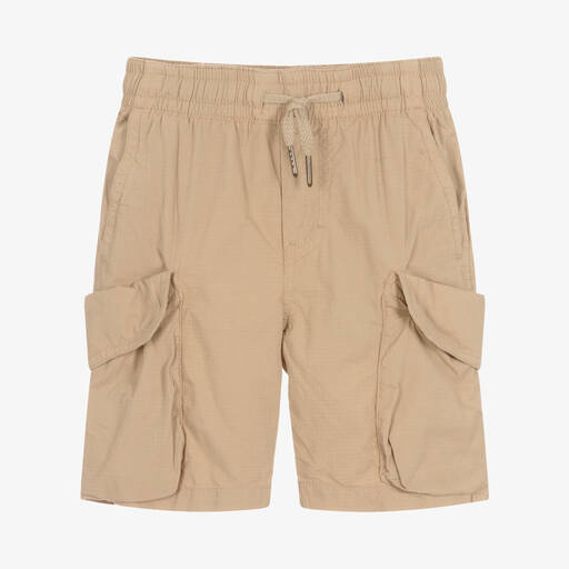 Molo-Boys Beige Cotton Cargo Shorts  | Childrensalon Outlet