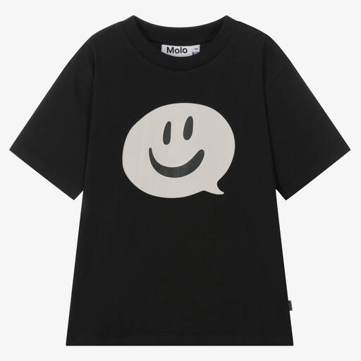 Molo-T-shirt noir à bulle de BD Happy | Childrensalon Outlet