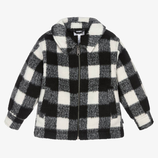 Molo-Boys Black & White Wool Check Jacket | Childrensalon Outlet