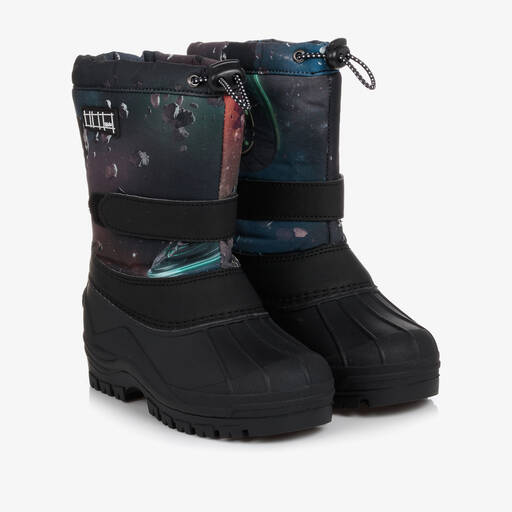 Molo-Weltraum-Winterstiefel Blau/Schwarz | Childrensalon Outlet